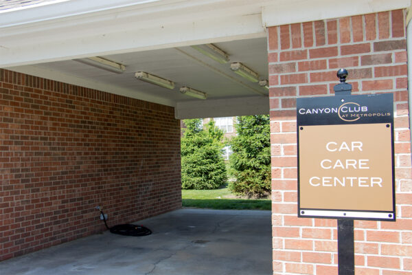 apartment car garage at Canyon Club at Perry Crossing apartments in Plainfield IN