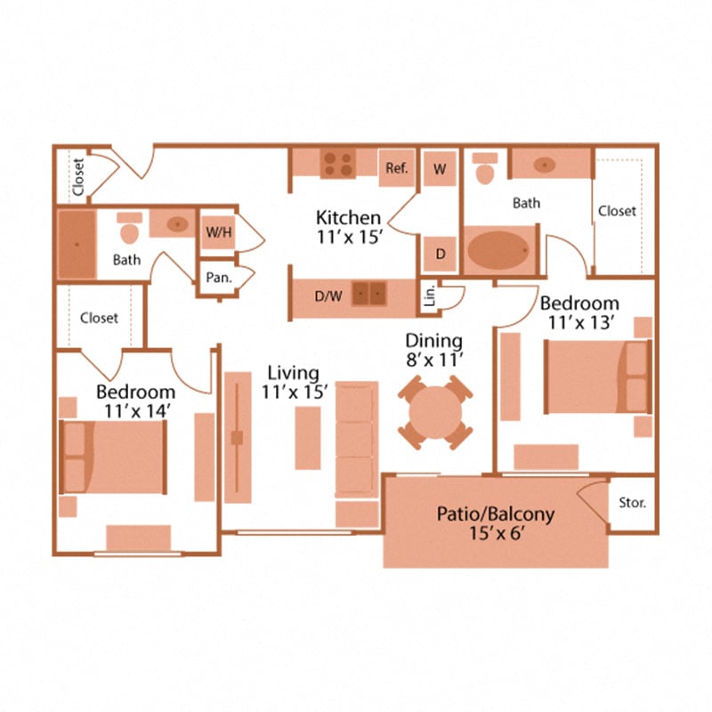 canon club at perry crossing apartments floor plan c