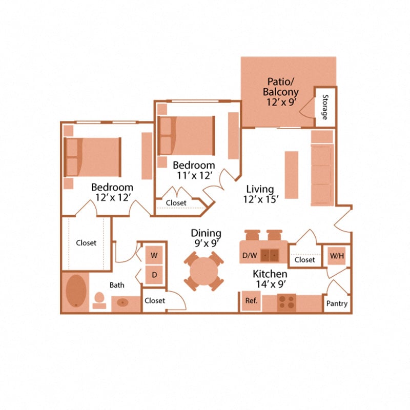 canon club at perry crossing apartments floor plan b